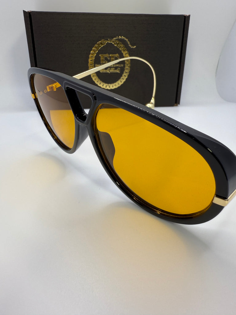 Black Vintage Drip Sunglasses
