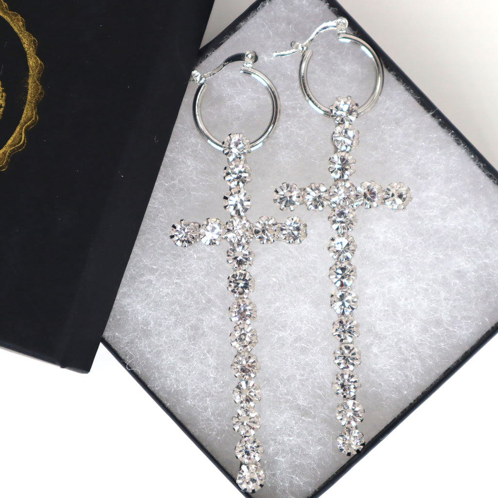 image of cross earrings