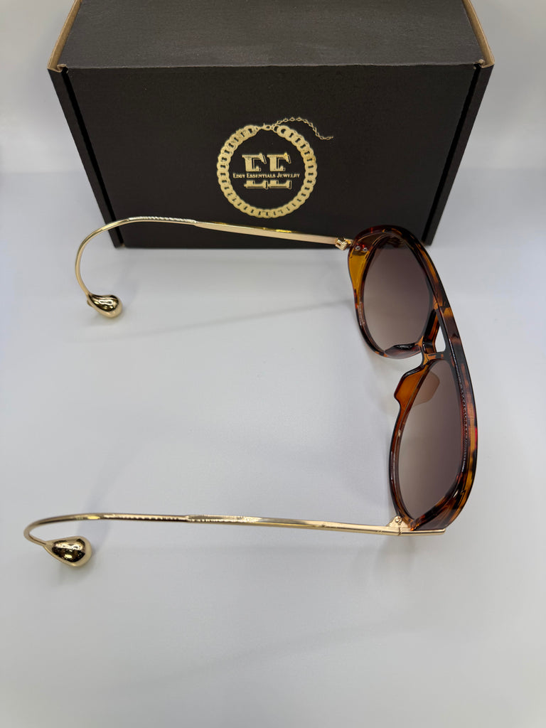 Brown Vintage Drip Sunglasses