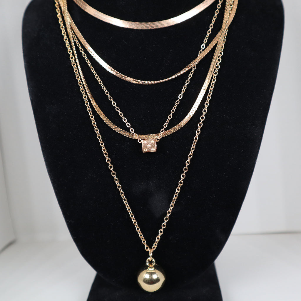 TRIO LACY CHARM LAYERED GOLD NECKLACE SET | Ora Gift